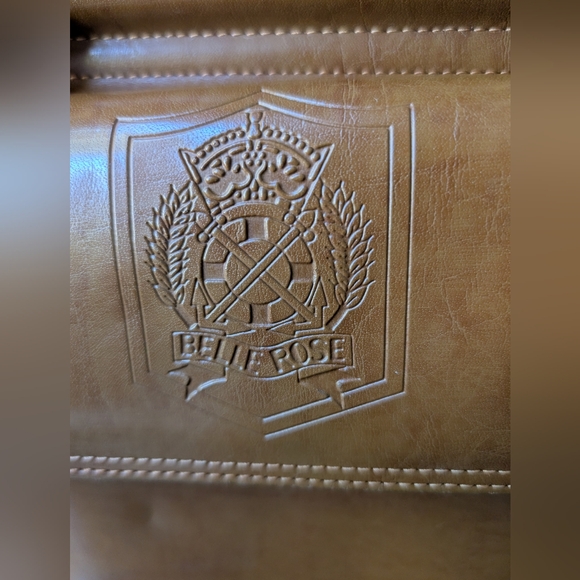 Belle Rose Vintage Leather Crossbody Multi Pocket Organizer Handbag Purse - Picture 4 of 12